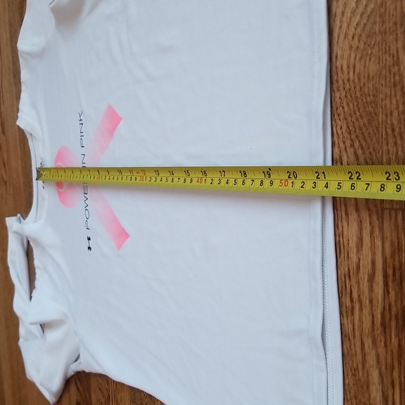 (S-M) Under Armour HeatGear Semi-Fitted Top Breast Cancer 'Power in Pink' - Picture 4 of 10